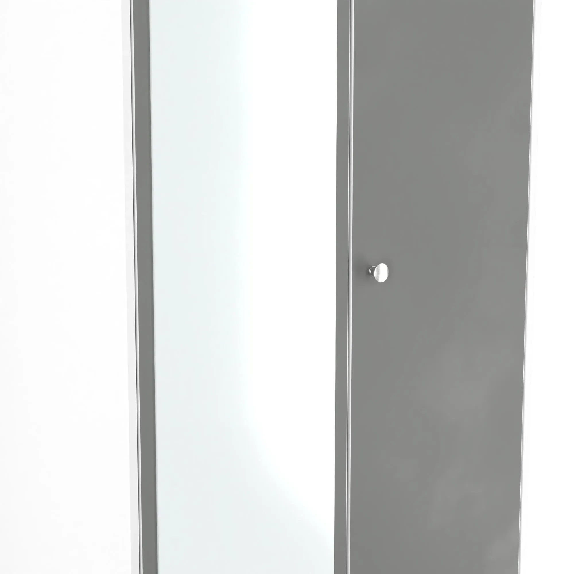 Padstow 2 Door Tall Wardrobe with Mirror - Grey