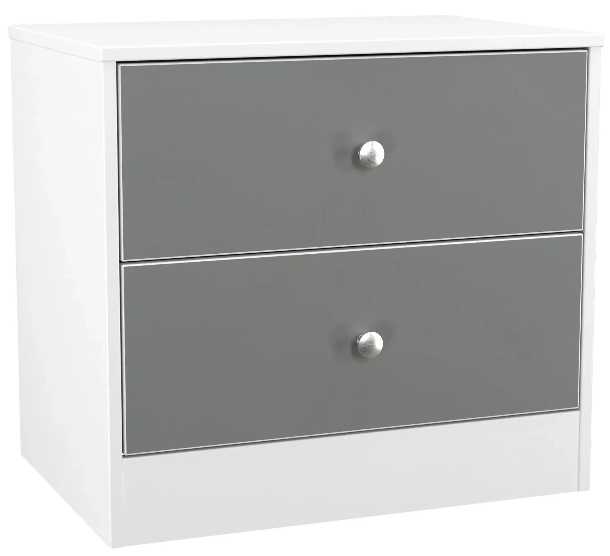 Padstow 2 Drawer Bedside Cabinet - Grey, White