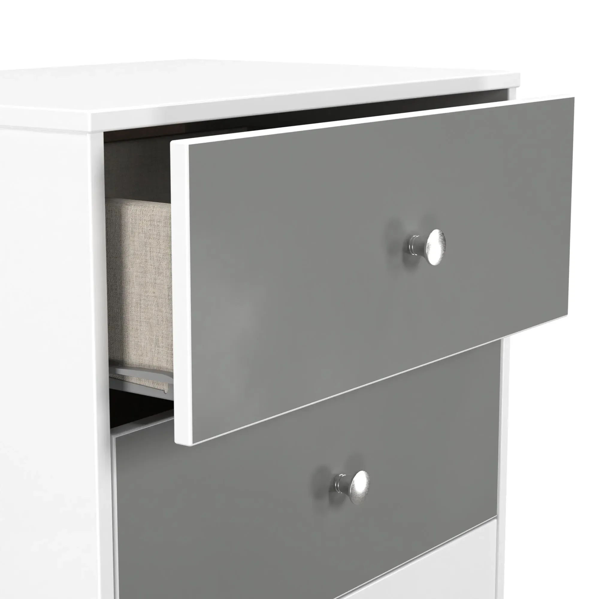 Padstow 2 Drawer Bedside Cabinet - Grey, White