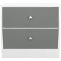 Padstow 2 Drawer Bedside Cabinet - Grey, White
