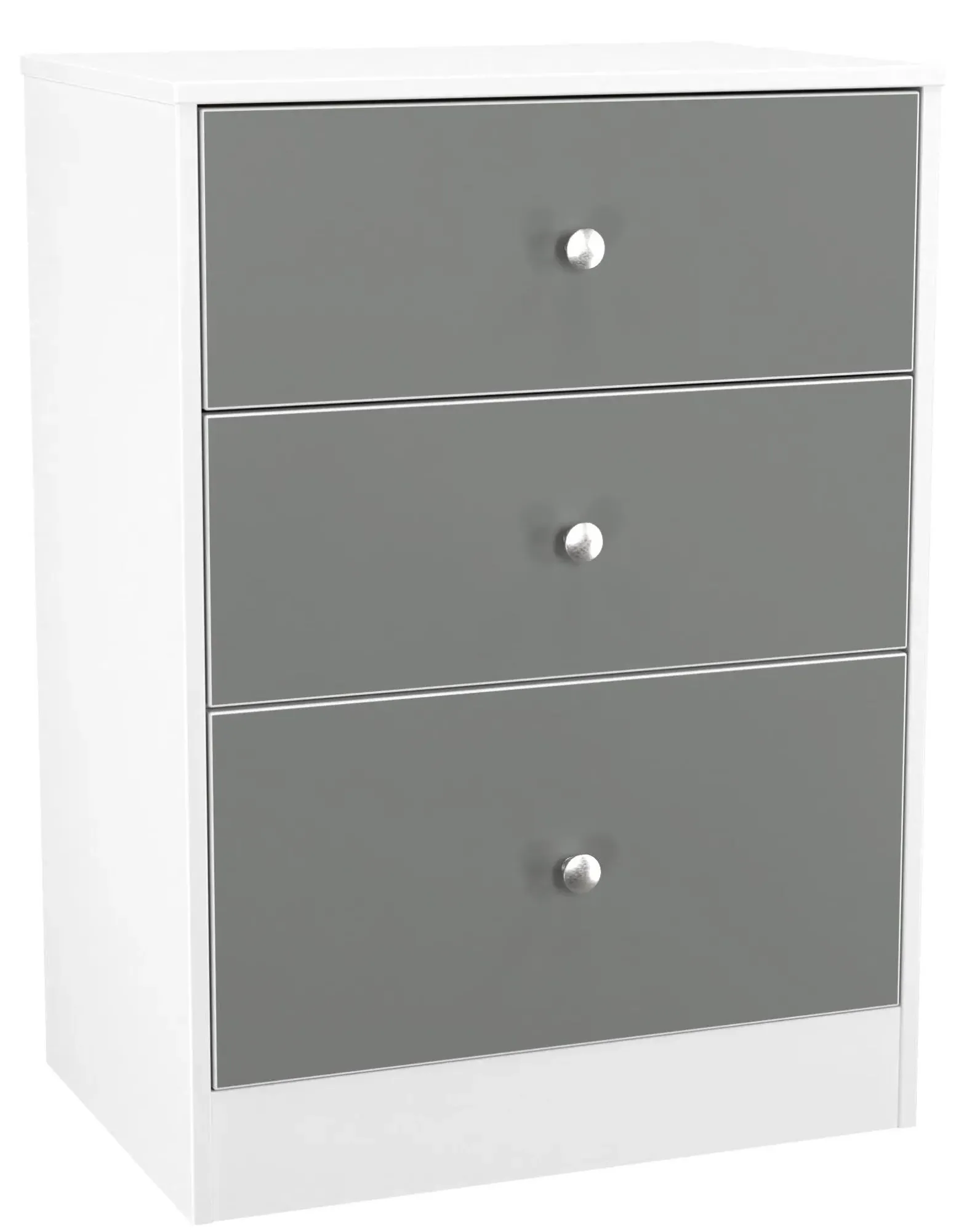 Padstow 3 Drawer Bedside Cabinet - Grey, White