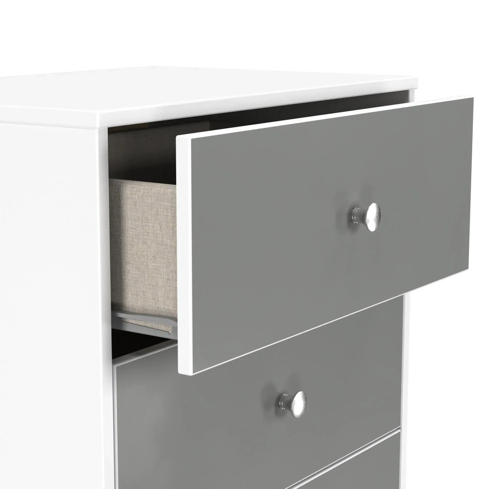 Padstow 3 Drawer Bedside Cabinet - Grey, White