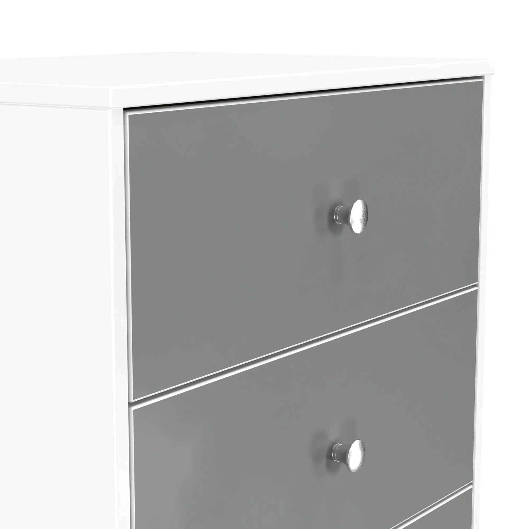 Padstow 3 Drawer Bedside Cabinet - Grey, White