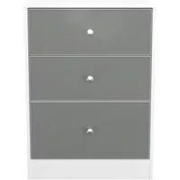 Padstow 3 Drawer Bedside Cabinet - Grey, White