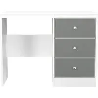Padstow 3 Drawer Single Dressing Table - Grey, White