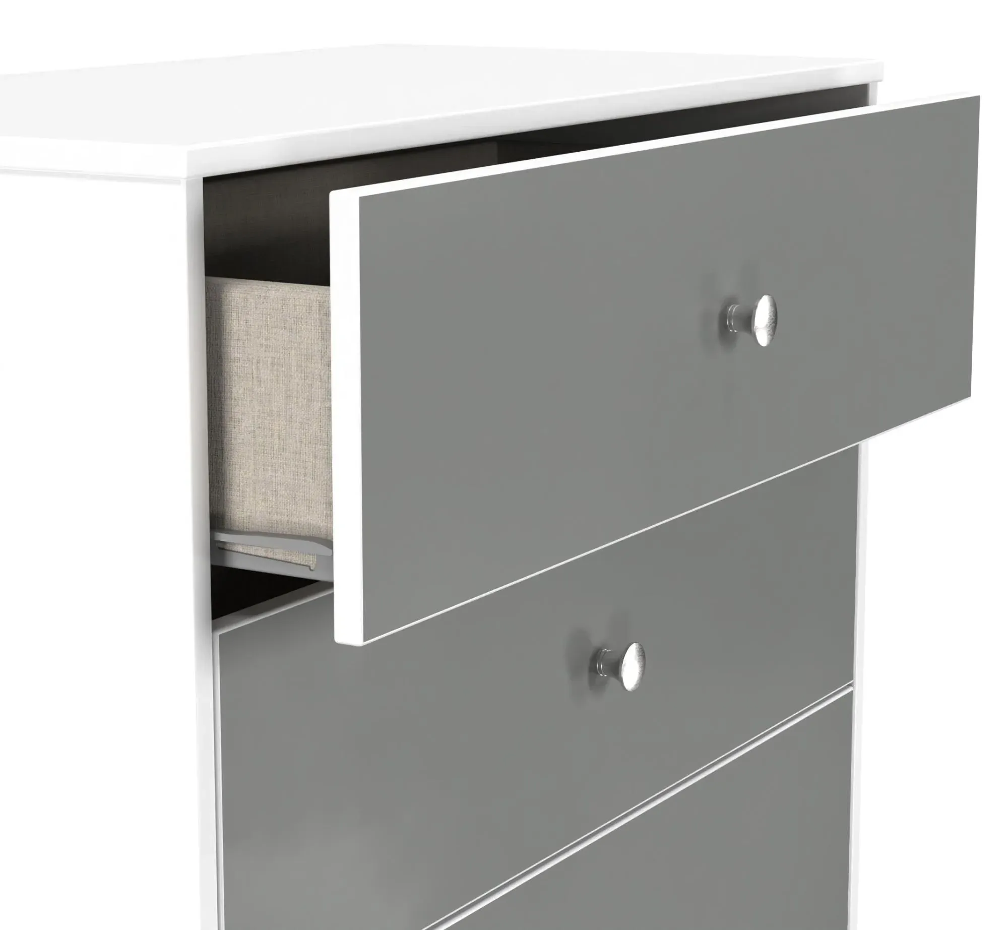 Padstow 4 Drawer Deep Chest - Grey, White