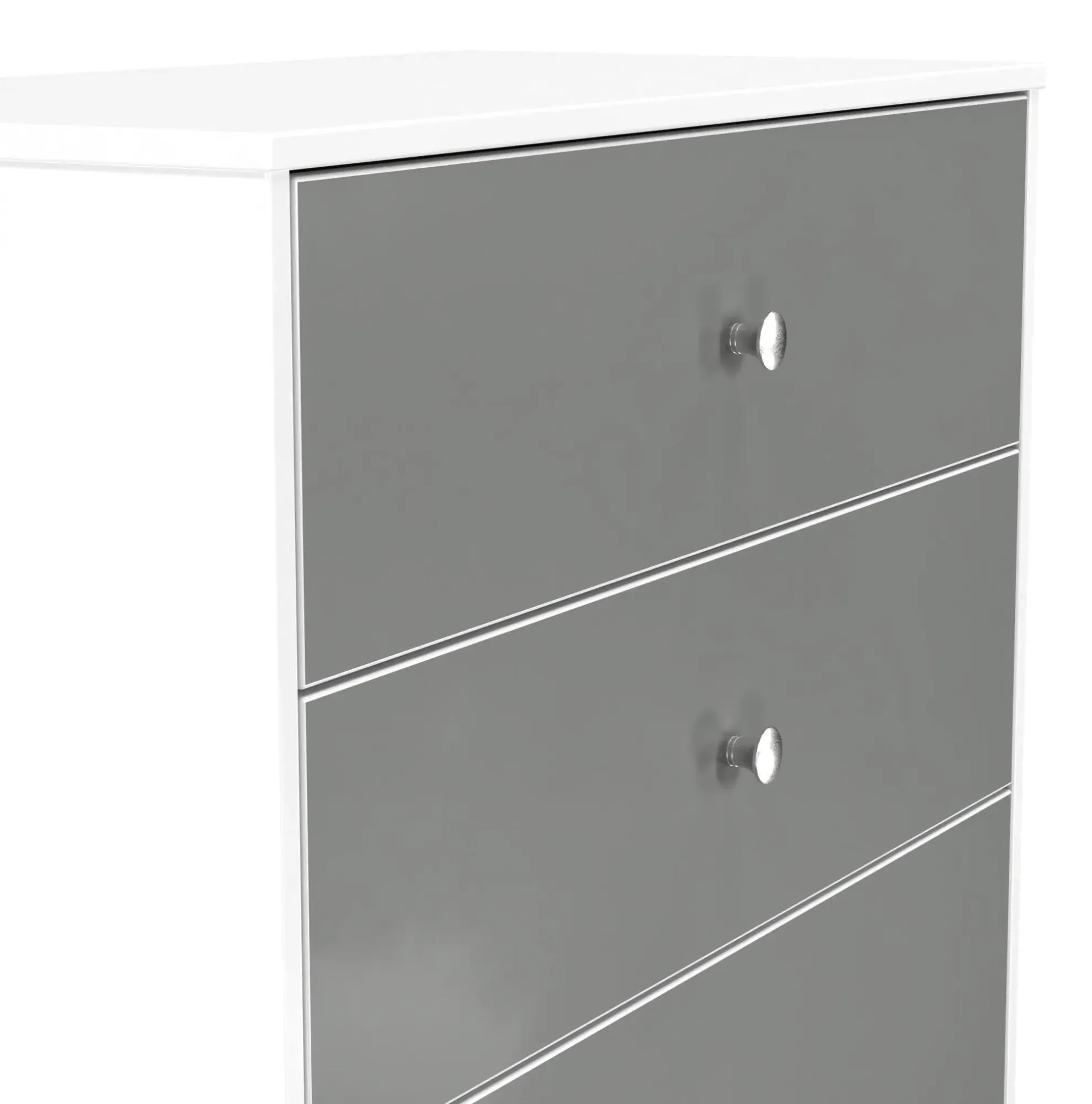 Padstow 4 Drawer Deep Chest - Grey, White