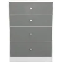 Padstow 4 Drawer Deep Chest - Grey, White