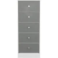 Padstow 5 Drawer Narrow Chest - Grey, White