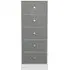 Padstow 5 Drawer Narrow Chest - Grey, White