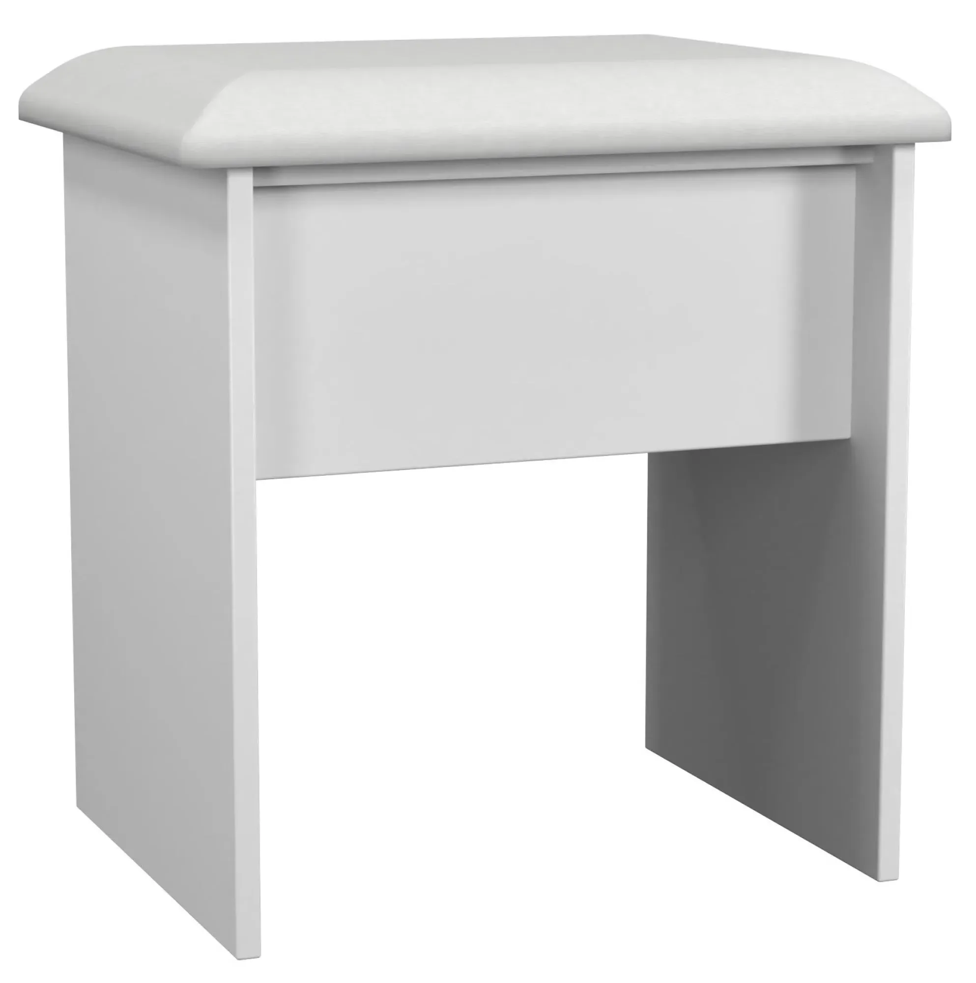 Padstow Padded Dressing Stool - White, MDF