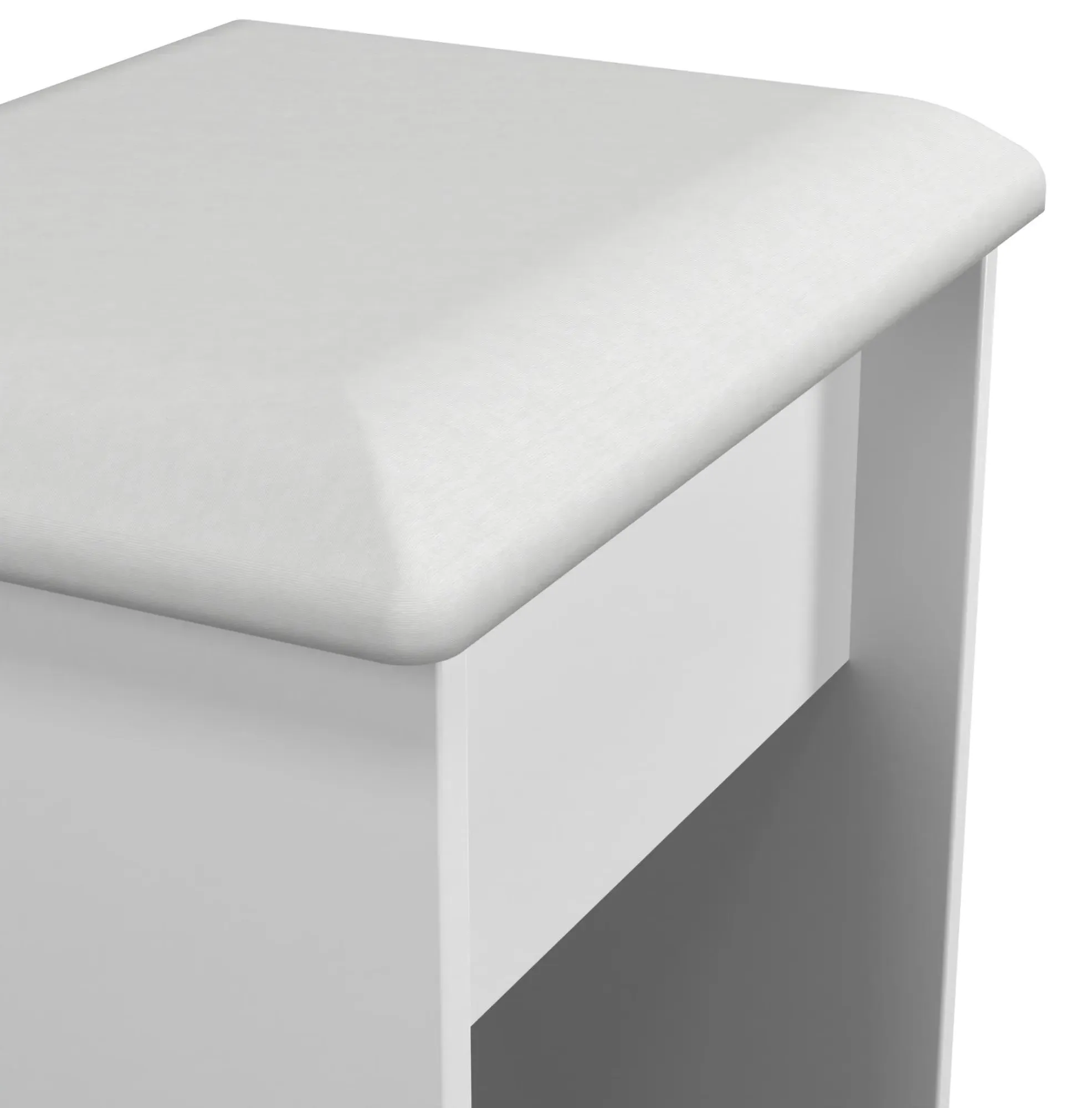 Padstow Padded Dressing Stool - White, MDF