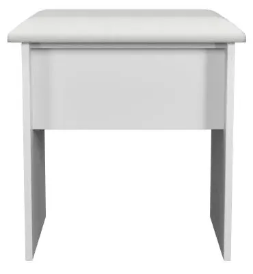 Padstow Padded Dressing Stool - White, MDF image