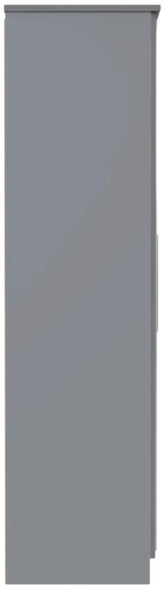 Paris 2 Door Tall Wardrobe with Mirror - Grey