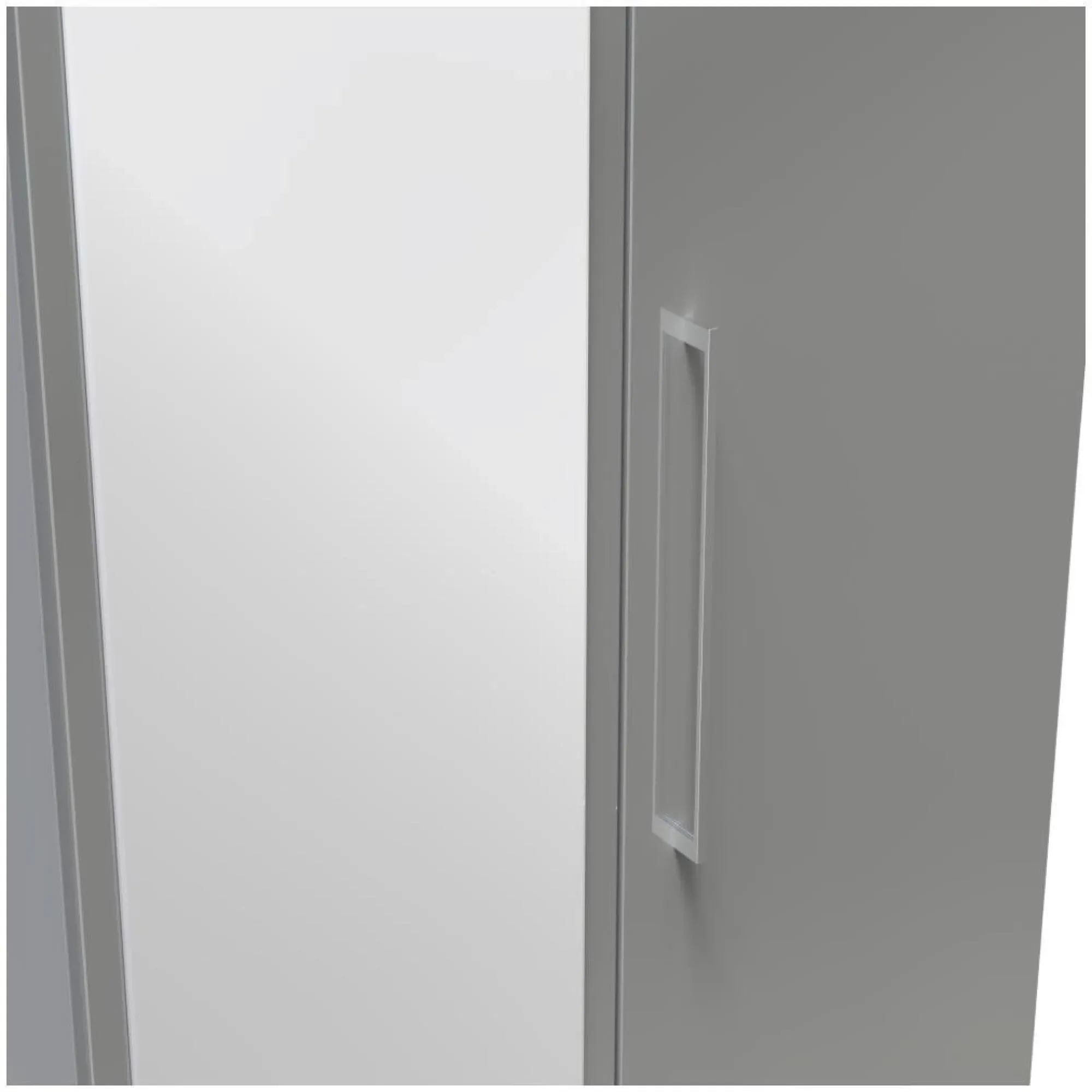 Paris 2 Door Tall Wardrobe with Mirror - Grey