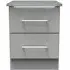Paris 2 Drawer Bedside Cabinet - Grey, Gloss
