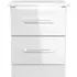 Paris 2 Drawer Bedside Cabinet - White Gloss