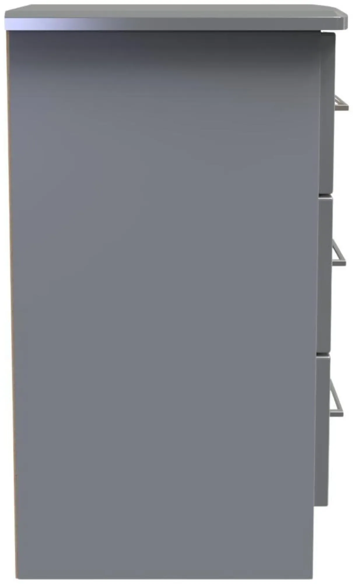 Paris 3 Drawer Bedside Cabinet - Grey Gloss