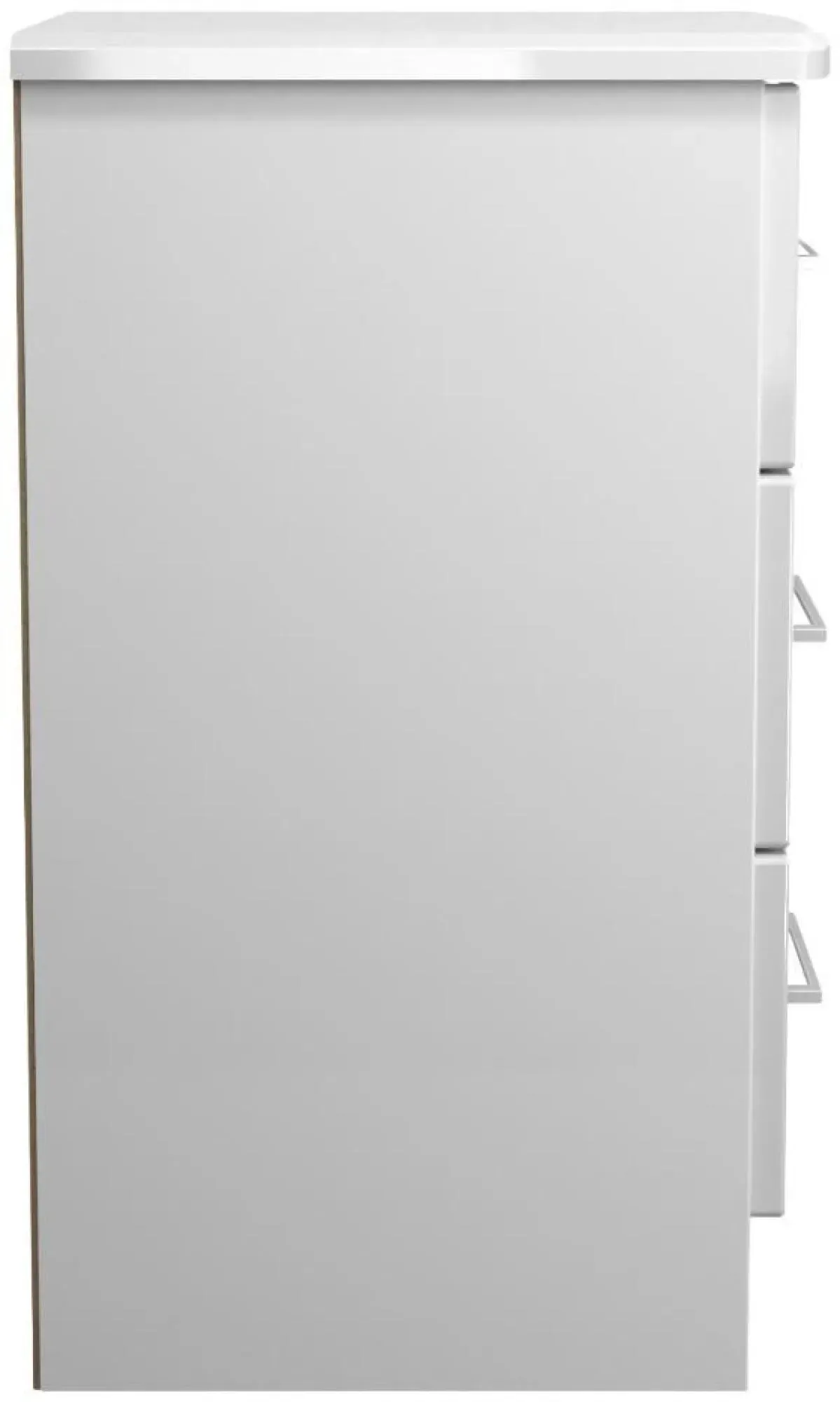 Paris 3 Drawer Bedside Cabinet - White Gloss