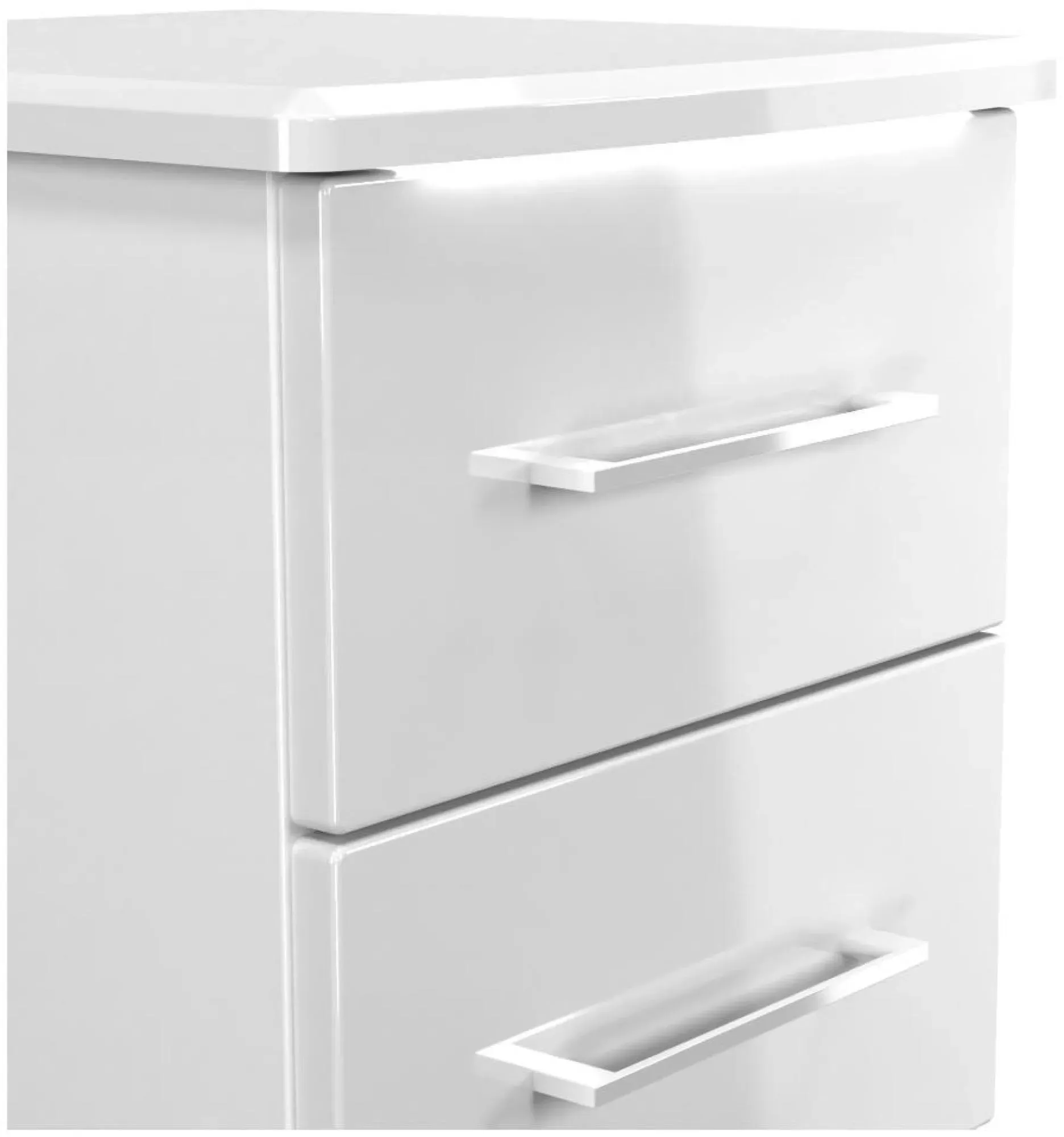 Paris 3 Drawer Bedside Cabinet - White Gloss