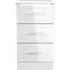 Paris 3 Drawer Bedside Cabinet - White Gloss