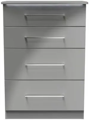 Paris 4 Drawer Deep Chest - Grey Gloss image