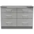 Paris 6 Drawer Midi Chest - Grey Gloss