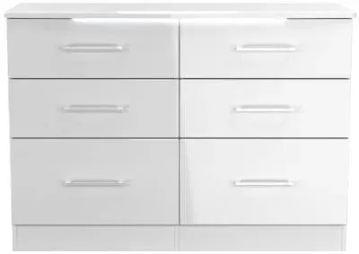Paris 6 Drawer Midi Chest - White Gloss image