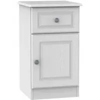 Pembroke 1 Door 1 Drawer Bedside Cabinet LHF - White