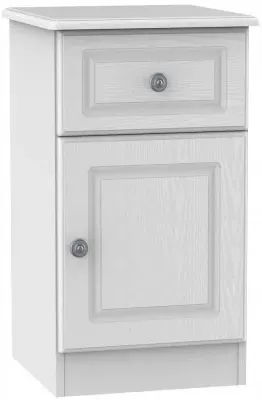 Pembroke 1 Door 1 Drawer Bedside Cabinet LHF - White image