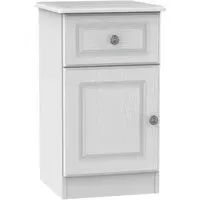 Pembroke 1 Door 1 Drawer Bedside Cabinet RHF - White