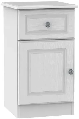 Pembroke 1 Door 1 Drawer Bedside Cabinet RHF - White