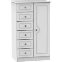 Pembroke 1 Door Midi Wardrobe - White