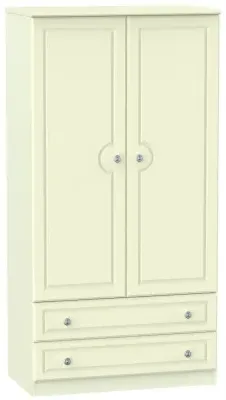 Pembroke 2 Door 2 Drawer Double Wardrobe - Cream