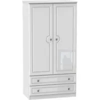 Pembroke 2 Door 2 Drawer Double Wardrobe - High Gloss White