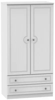 Pembroke 2 Door 2 Drawer Double Wardrobe - White