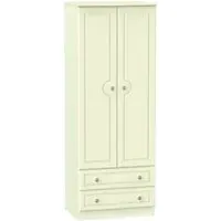 Pembroke 2 Door 2 Drawer Tall Wardrobe - Cream