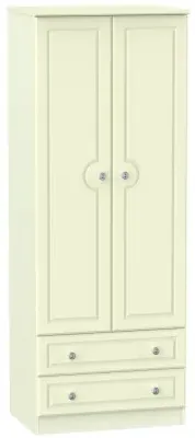 Pembroke 2 Door 2 Drawer Tall Wardrobe - Cream image