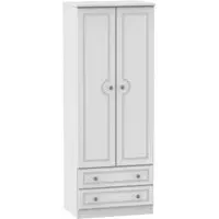 Pembroke 2 Door 2 Drawer Tall Wardrobe - White