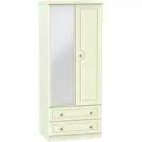 Pembroke 2 Door Combi Wardrobe with Mirror - Cream