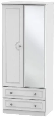 Pembroke 2 Door Combi Wardrobe with Mirror - White image