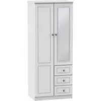 Pembroke 2-Door Combi Wardrobe with Mirror - White