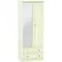 Pembroke 2 Door Tall Combi Wardrobe with Mirror - Cream