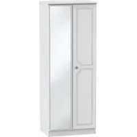 Pembroke 2 Door Tall Wardrobe with Mirror - White