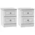 Pembroke 2 Drawer Bedside Cabinet Pair - White