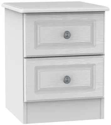 Pembroke 2 Drawer Bedside Cabinet - White image