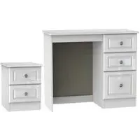 Pembroke 2 Piece Bedroom Set with 2 Drawer Bedside - White Gloss