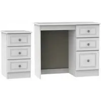 Pembroke 2 Piece Bedroom Set with 3 Drawer Bedside - White