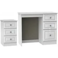 Pembroke 2 Piece Bedroom Set with 3 Drawer Bedside - White Gloss