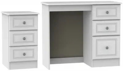Pembroke 2 Piece Bedroom Set with 3 Drawer Bedside - White